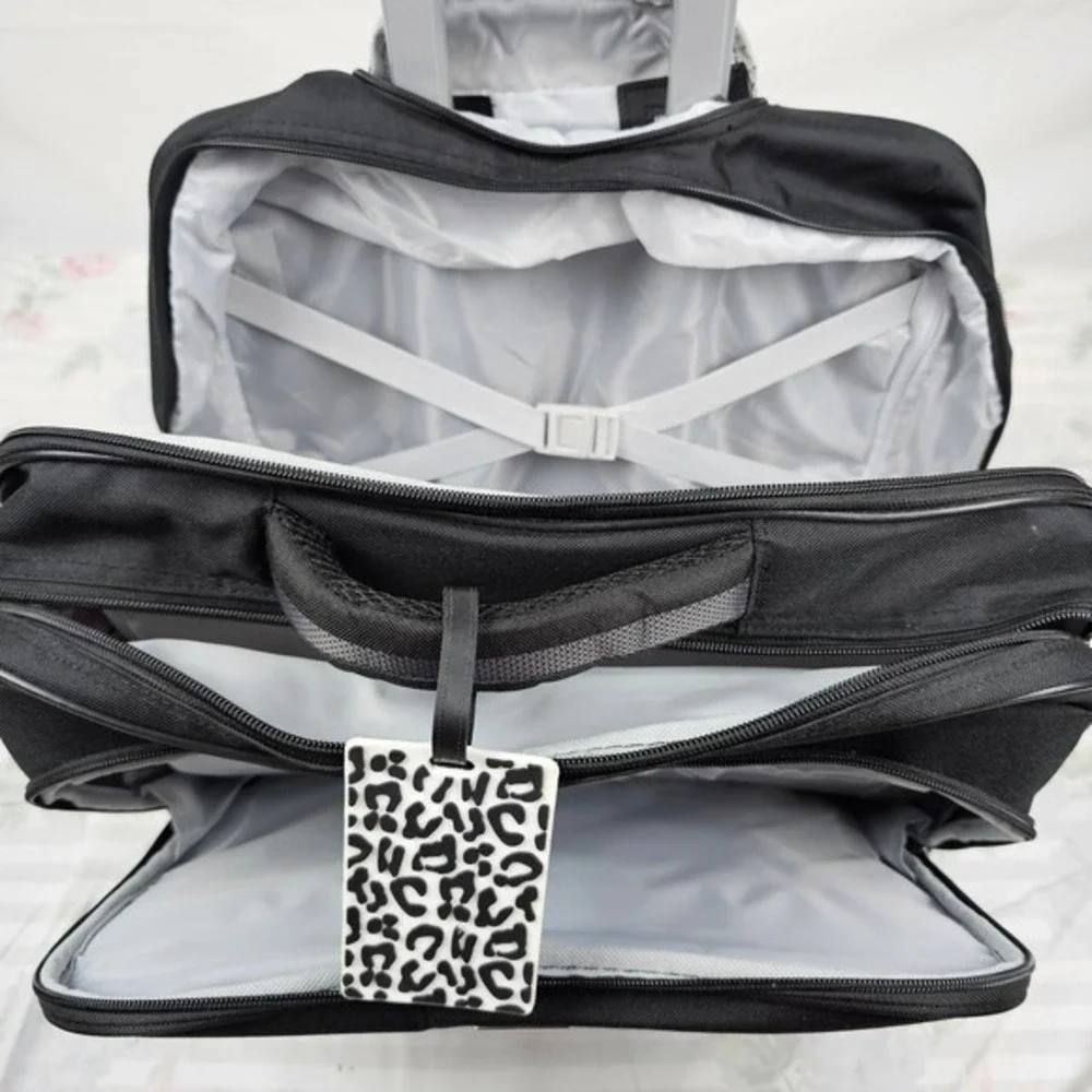Protege Black Rolling Travel Laptop Briefcase Wheeled Luggage Carry On Bag‎